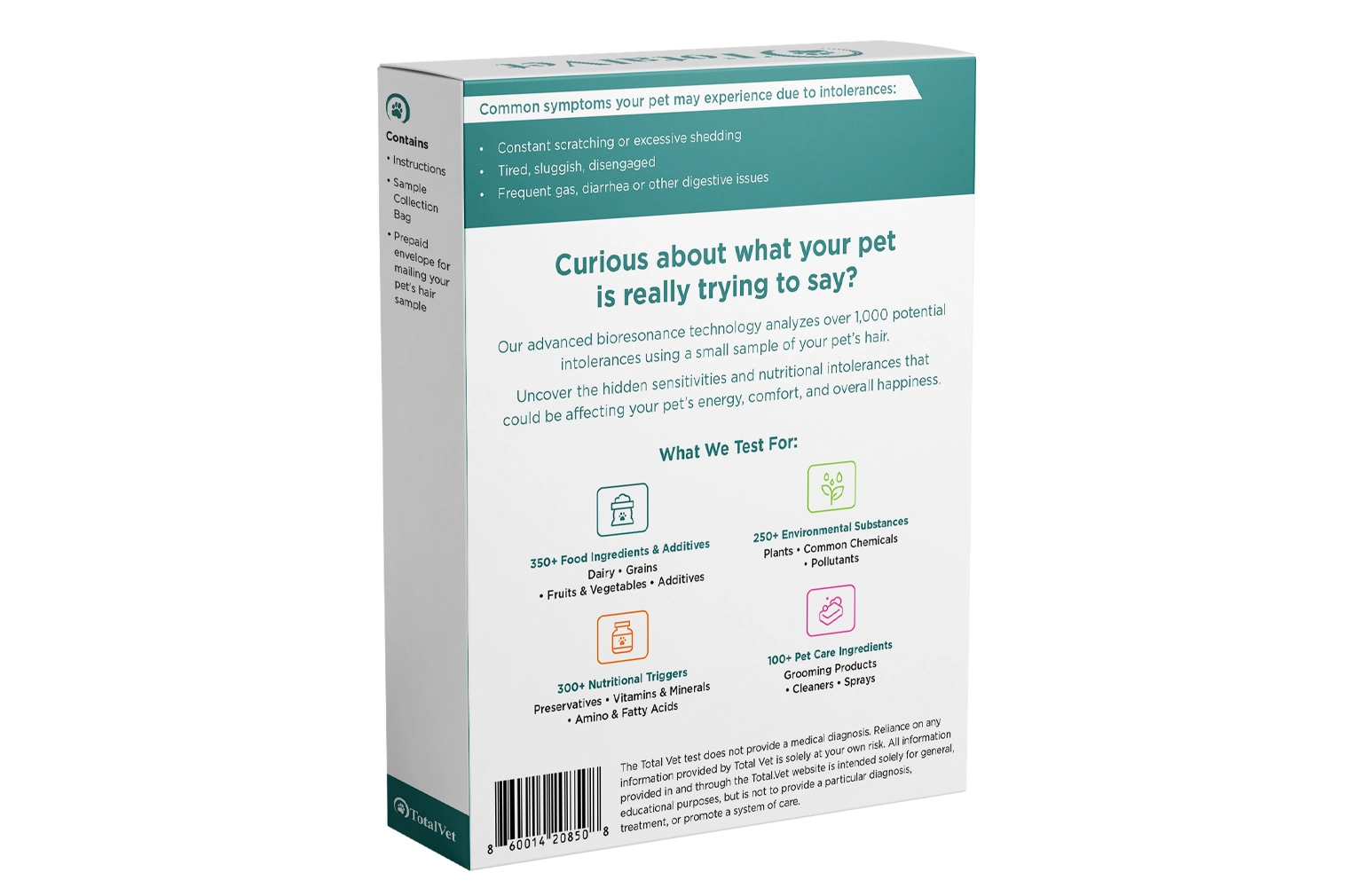 BoxTVBack 1 TotalVet Allergy Test Kit Back